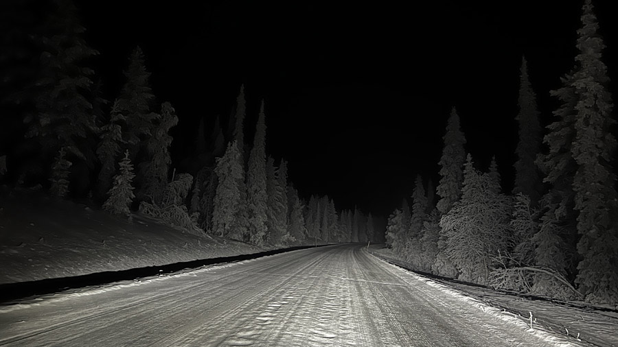 Finlande Laponie Routes de nuit